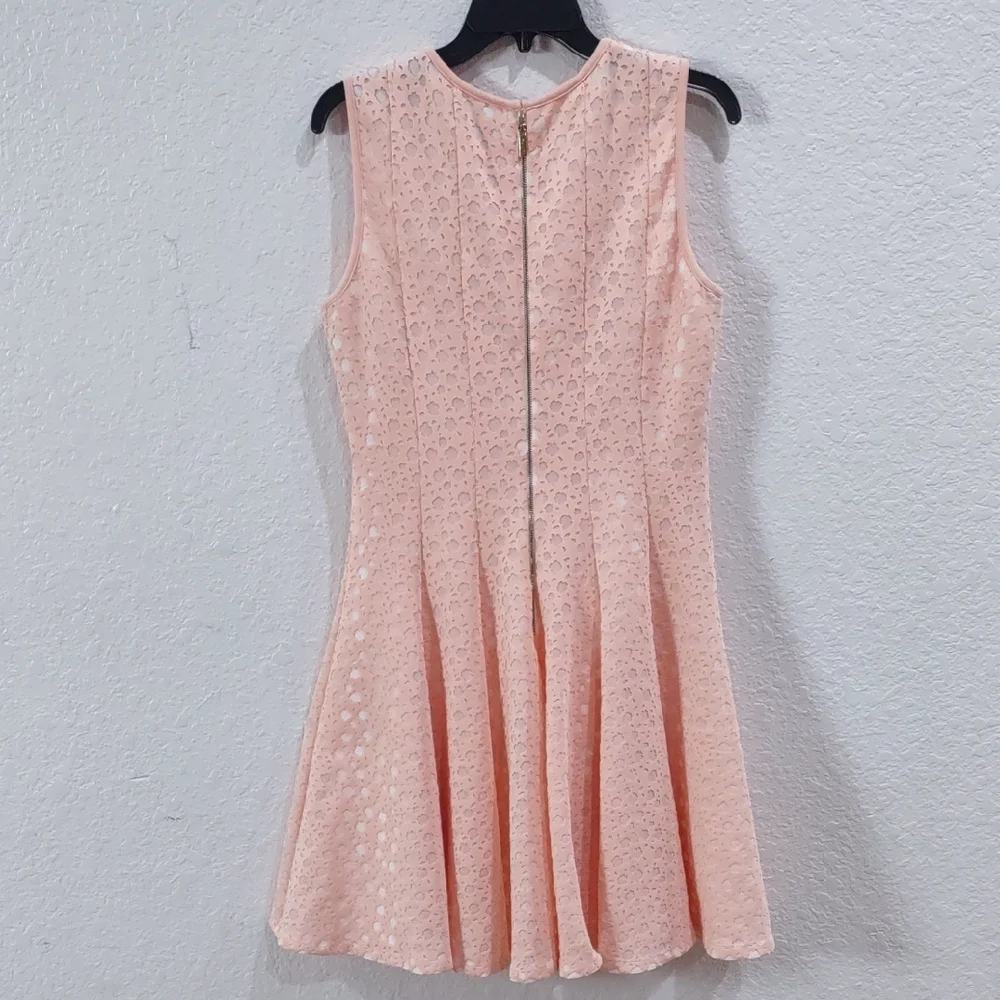 Calvin Klein Elegant Sleeveless Lace Dress in Soft Pink - Picture 6 of 17